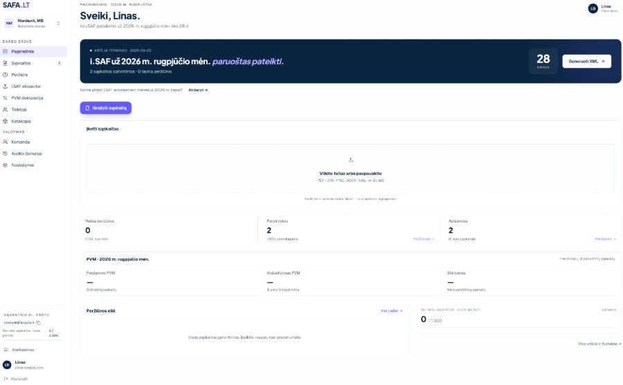 SAFA invoicing and VAT dashboard built by NordaxIT