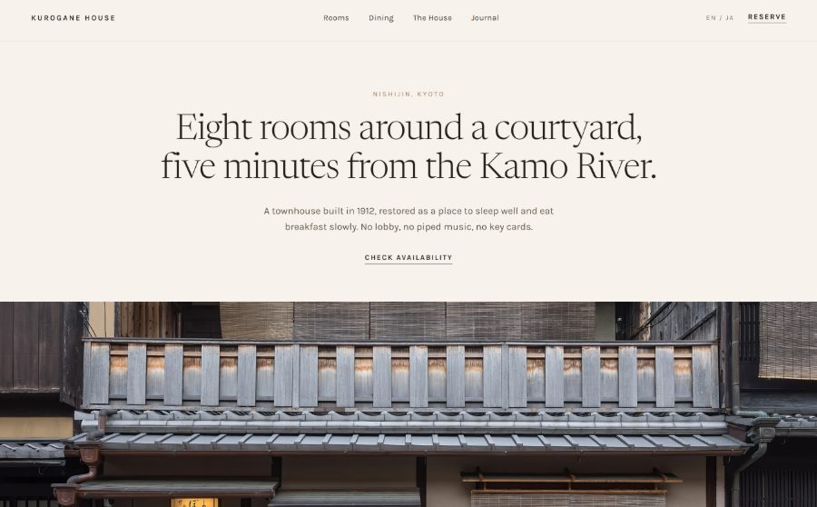 Boutique hotel website built by NordaxIT